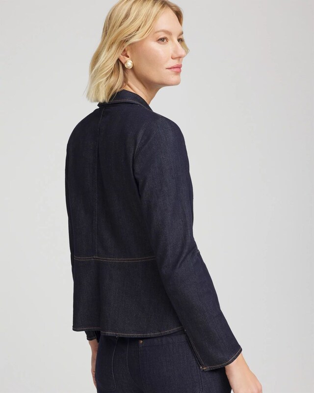 Denim Peplum Blazer - image 3
